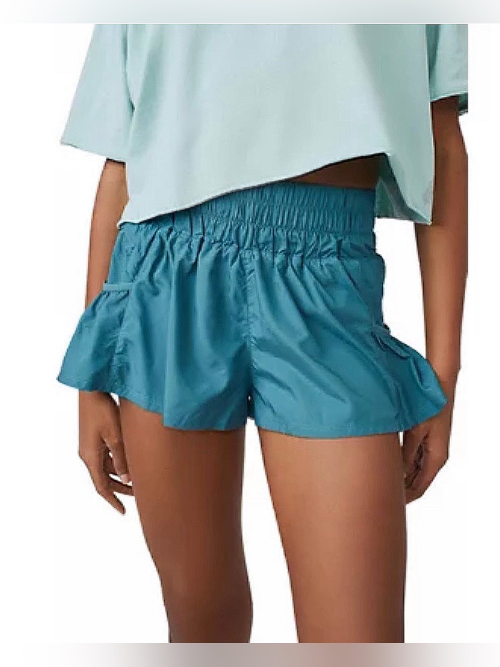 Get Your Flirt On Elastic Waistband Parachute Style Athletic Shorts